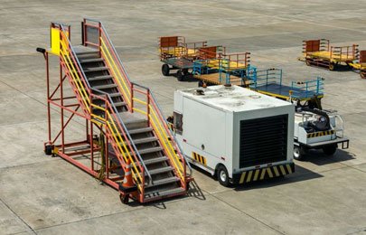 Escalera móvil en aeropuerto