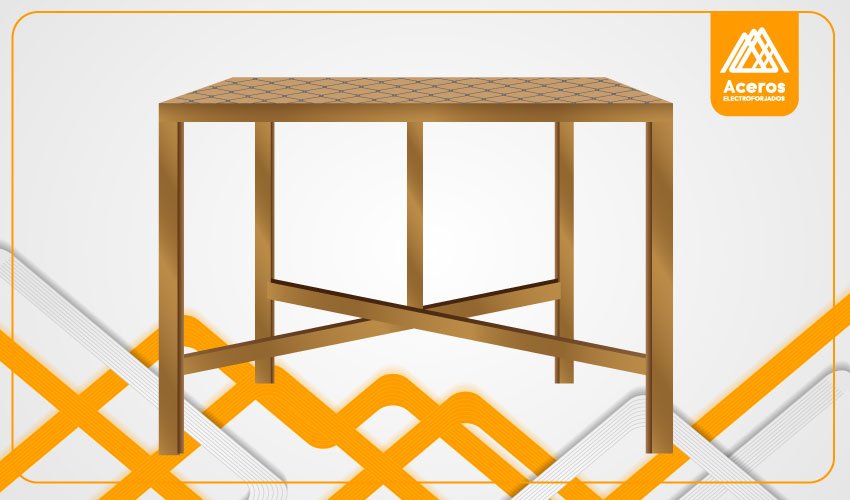 Esquema de una base para tinaco en forma de X