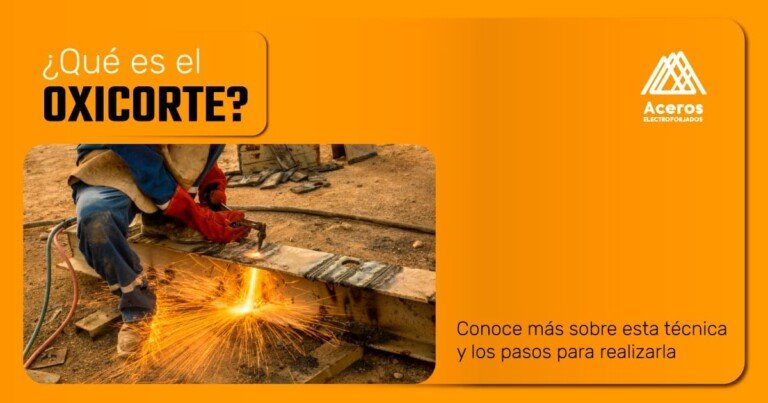 Trabajador cortando viga de acero con oxicorte