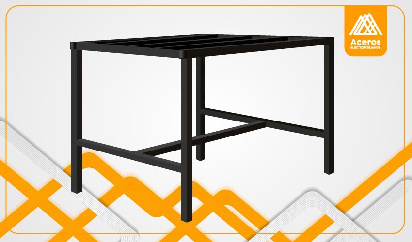 Vector de una base para tinaco de herrería en forma de T